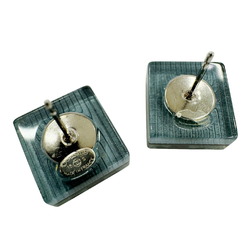 CHANEL Cocomark Square Earrings 15S Clear Ladies