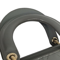 Christian Dior DIOR Lady Dior Cannage Small M05310WCBM41G Patent Leather Enamel Handbag Shoulder Bag G Hardware Women's