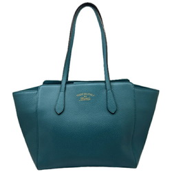 GUCCI Gucci Swing 354408 Tote Bag Handbag Leather Blue Green Shoulder Women Men Unisex