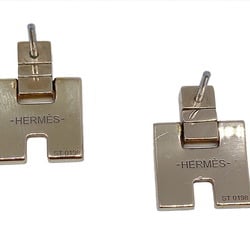 HERMES Earrings Irene Metal Enamel Pink Gold x Women's Unisex