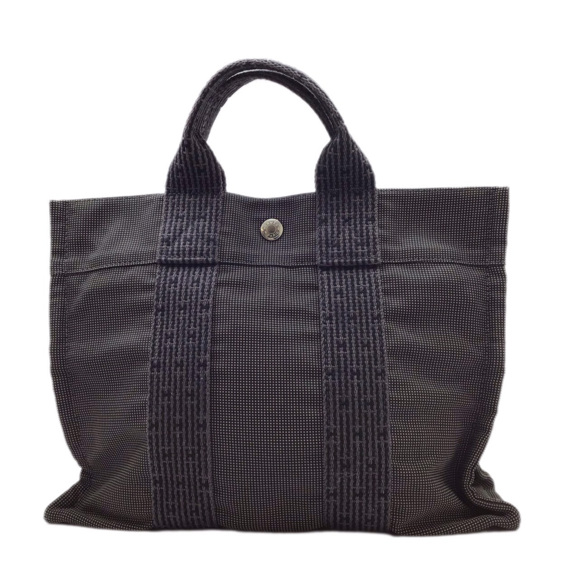 HERMES Hermes Aerline Tote PM Gray Handbag Nylon Canvas Bag Compact Ladies Men's Unisex