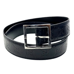 GUCCI Gucci Interlocking G Guccisima Leather Belt Black 146429 #80 Men's