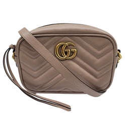 GUCCI Gucci GG Marmont Pink 448065 Beige Shoulder Bag Ladies