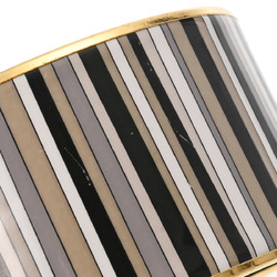 HERMES Enamel TGM Bangle Striped Pattern Gray Women's GP Bracelet