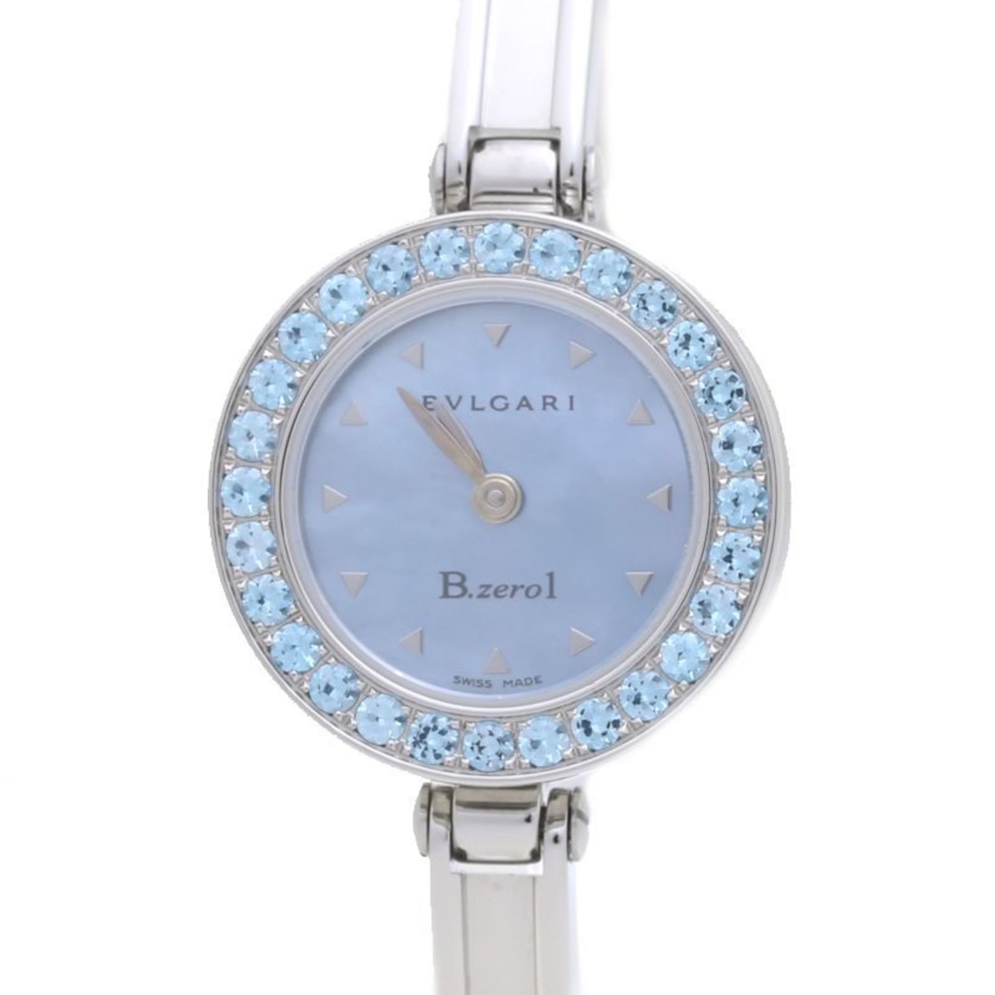 BVLGARI B.zero1 BZ22C32STS Blue Shell Topaz Bezel M Size Stainless Steel Ladies 39222