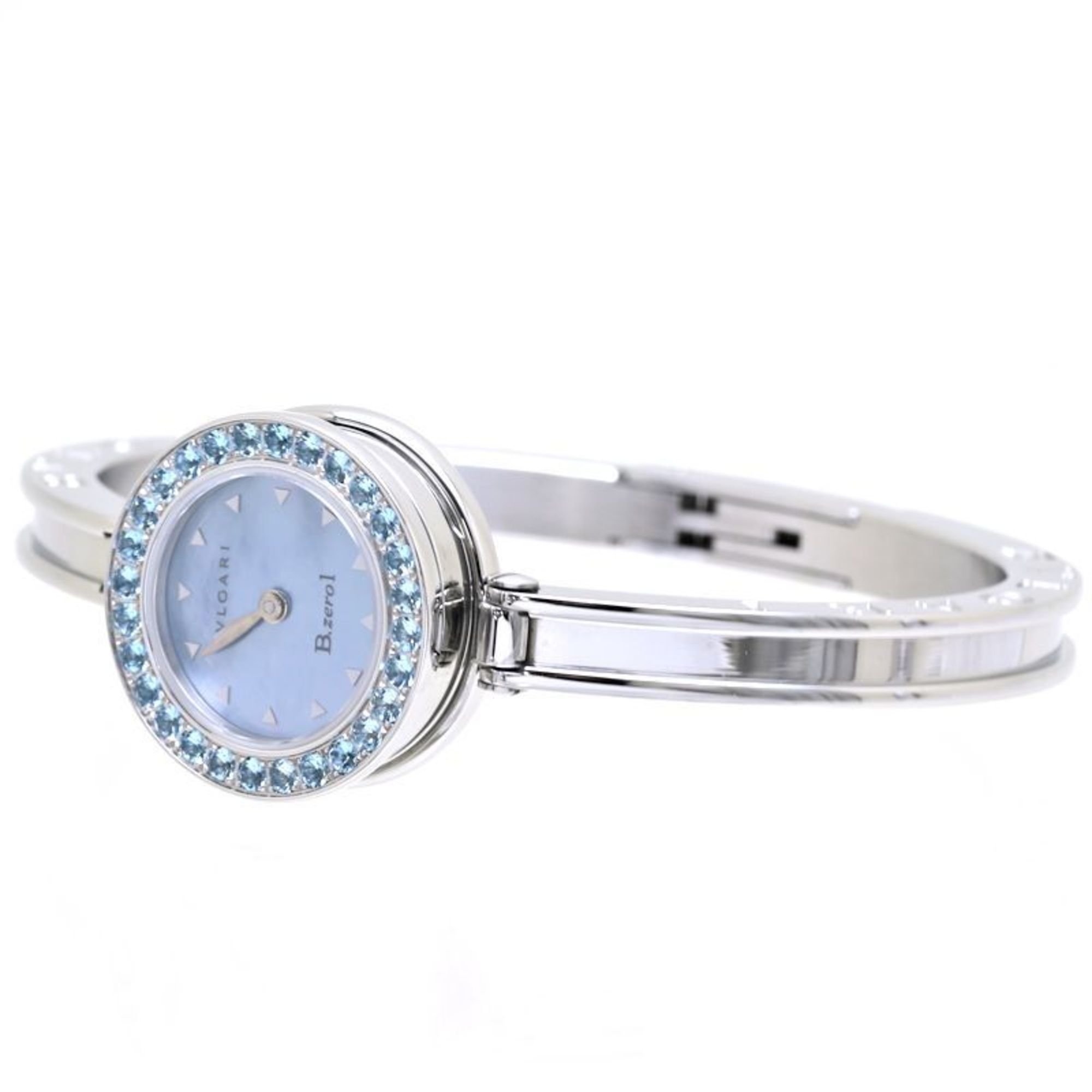 BVLGARI B.zero1 BZ22C32STS Blue Shell Topaz Bezel M Size Stainless Steel Ladies 39222