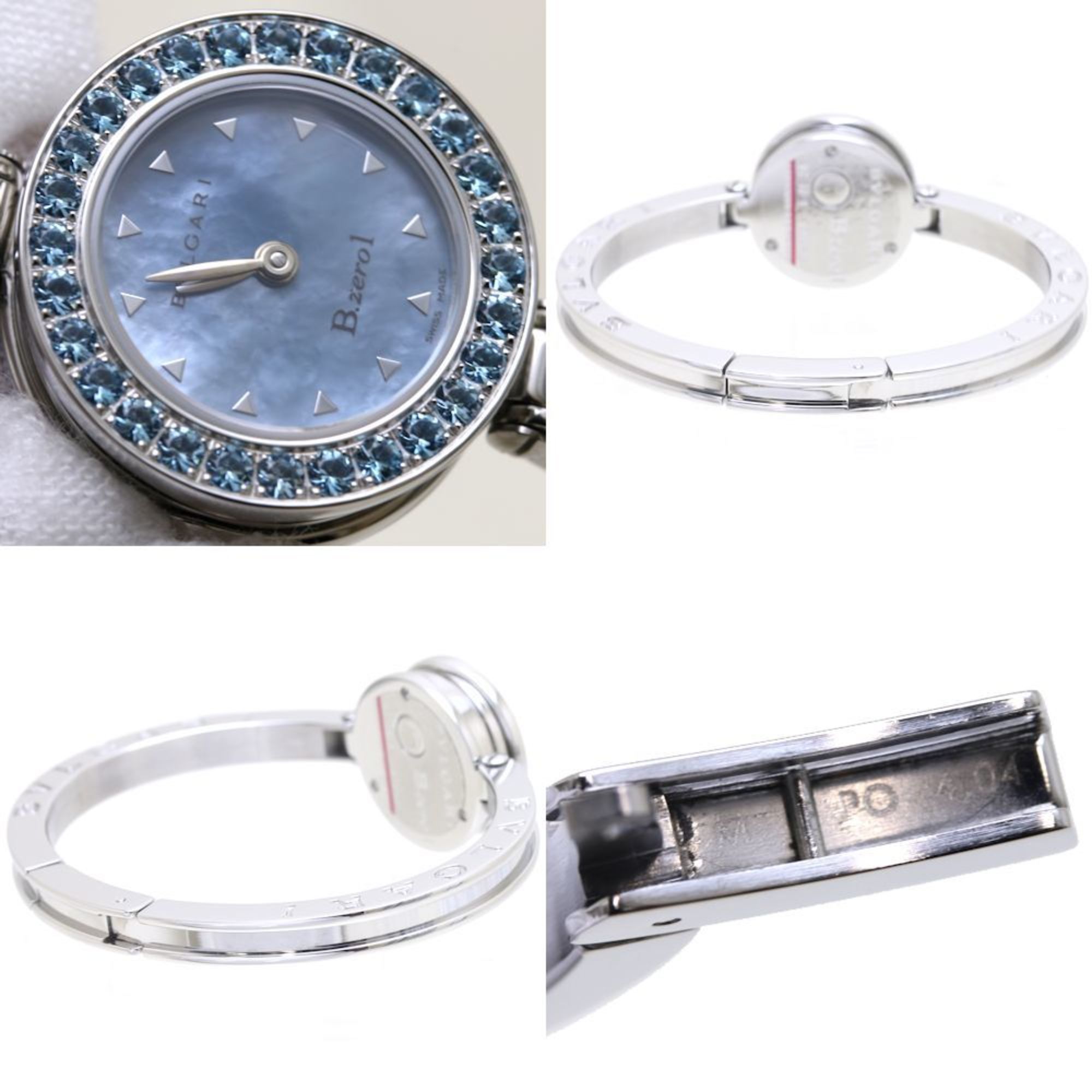 BVLGARI B.zero1 BZ22C32STS Blue Shell Topaz Bezel M Size Stainless Steel Ladies 39222