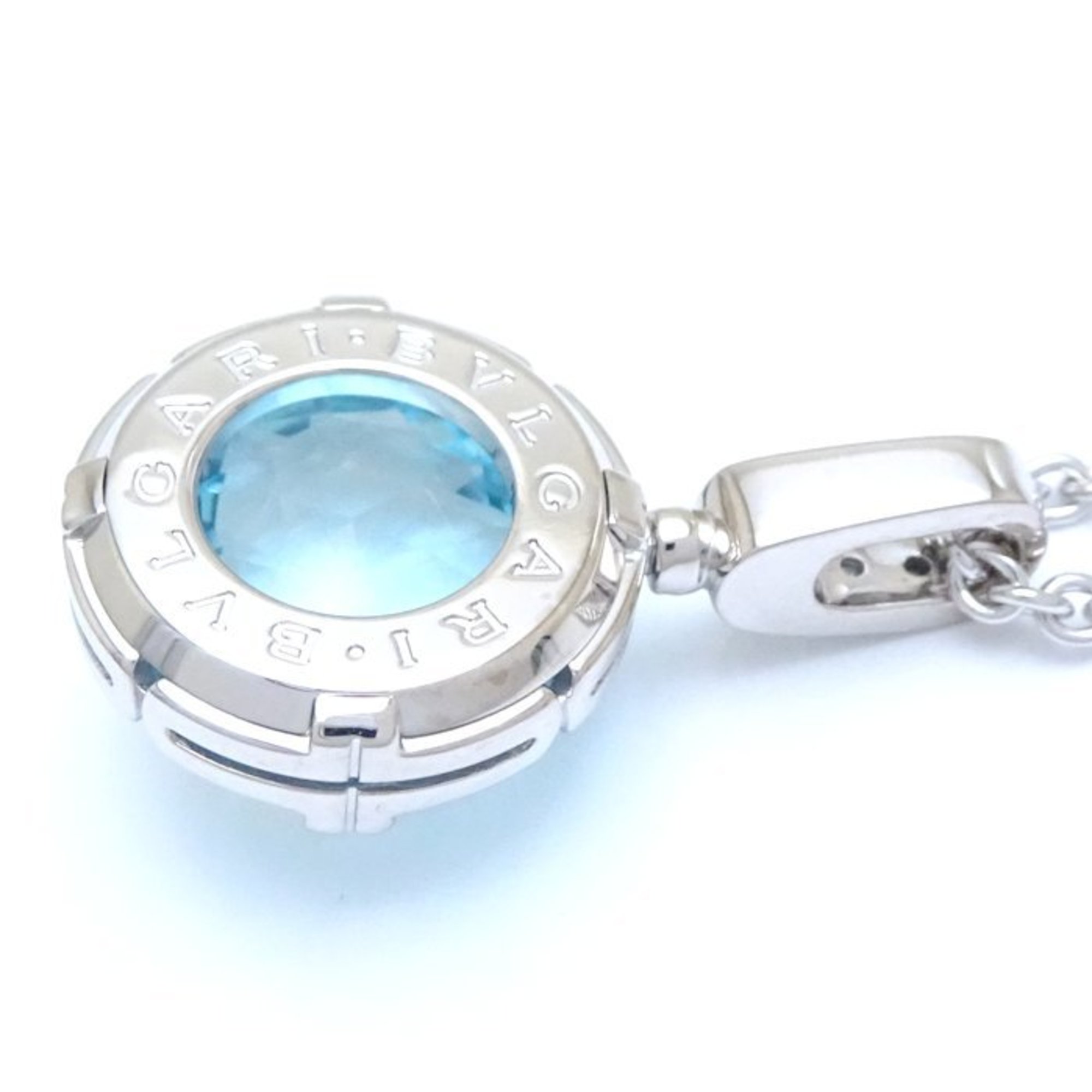 BVLGARI Bvlgari Parentesi Cocktail Necklace Blue Topaz Diamond K18WG White Gold 291189