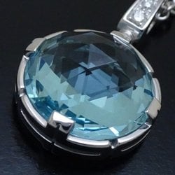 BVLGARI Bvlgari Parentesi Cocktail Necklace Blue Topaz Diamond K18WG White Gold 291189