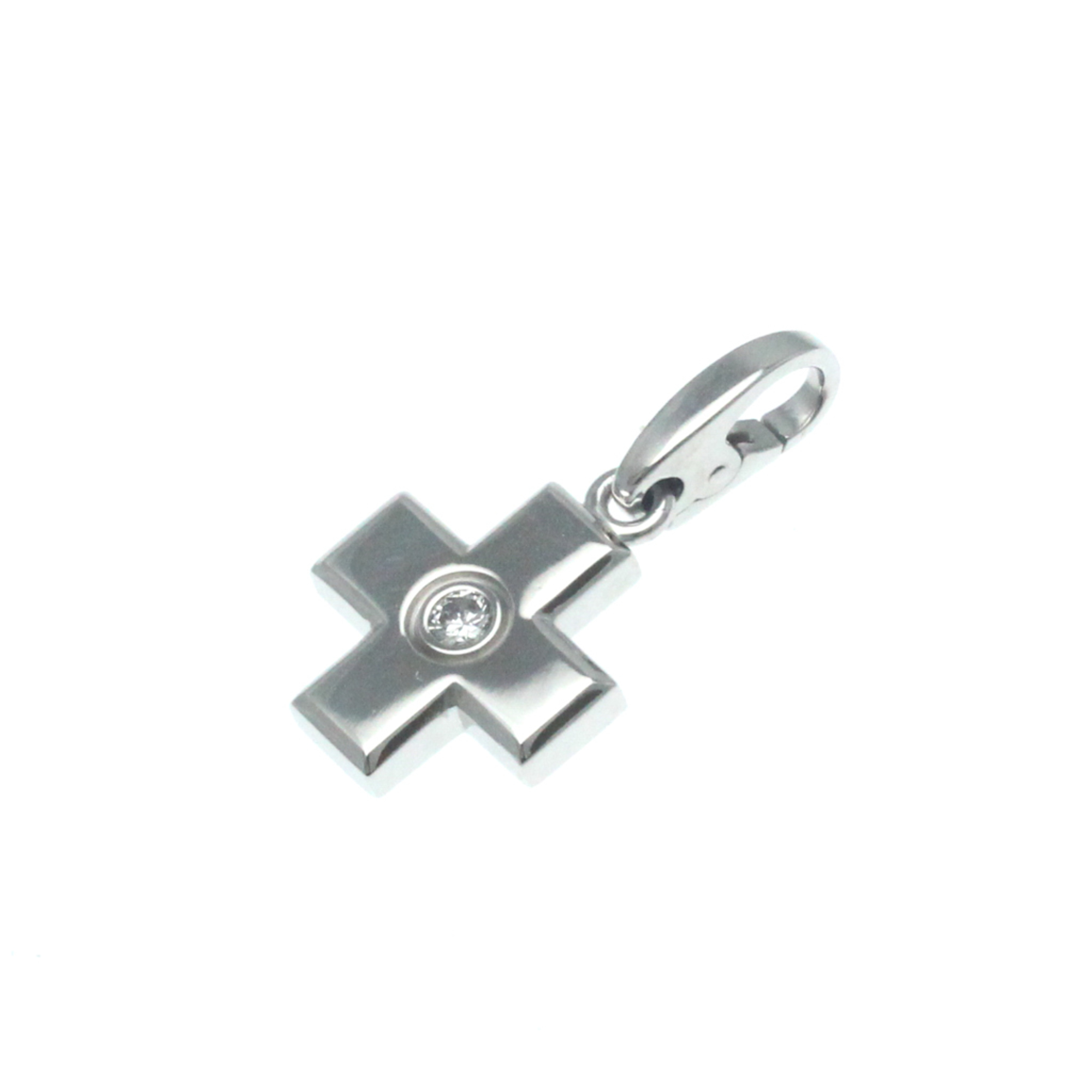 Cartier Cross Charm White Gold 18K Diamond Women Men Fashion