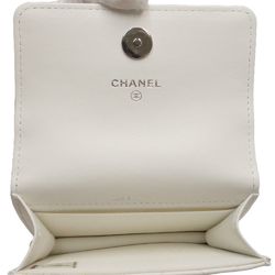 CHANEL Chanel Matelasse Coco Mark Jewel Hook AP2397 Card Case Lambskin White 180216