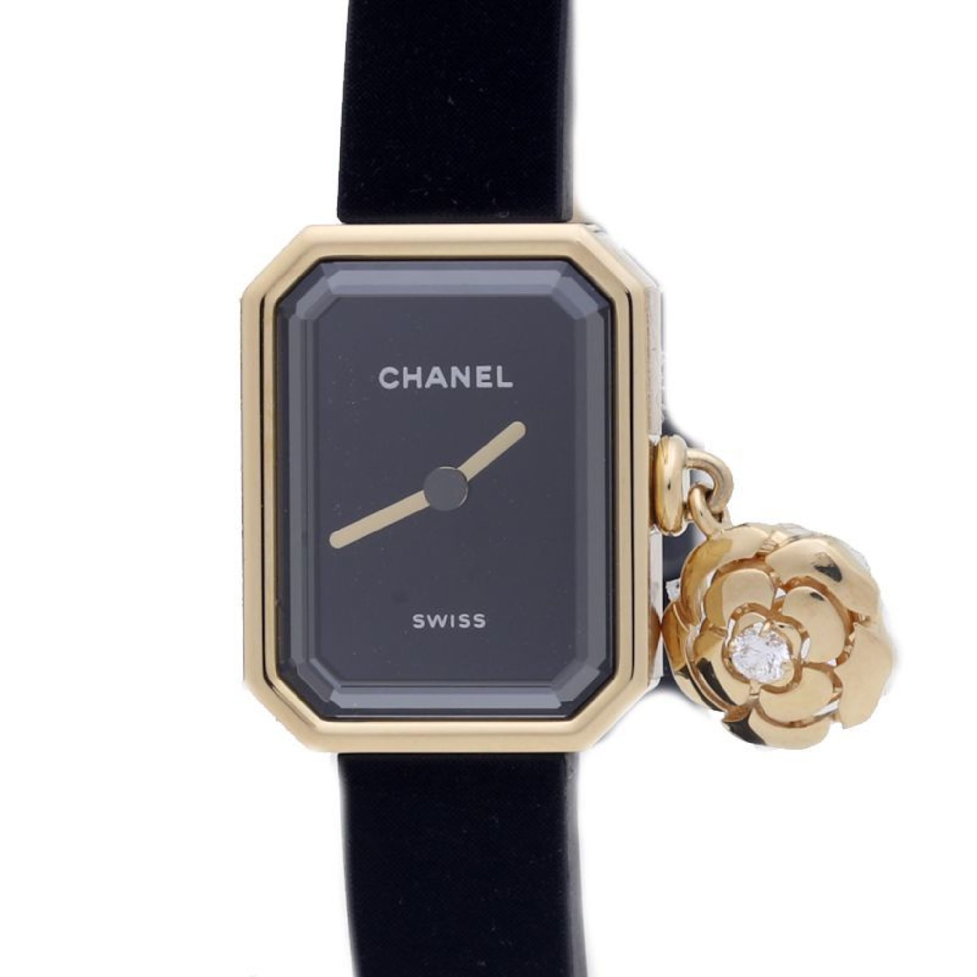 CHANEL Premier Camellia Limited H6361 K18YG Yellow Gold x Titanium Rubber Ladies 39325