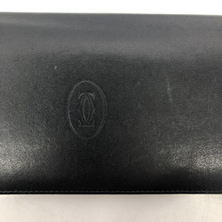Cartier long wallet cabochon leather black