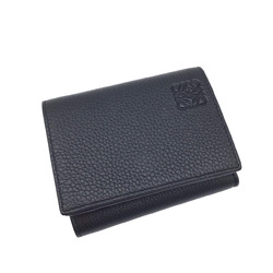 LOEWE Trifold C660TR2X02 Wallet Leather Black SV Metal Fittings Compact Accessories Ladies Men's Unisex