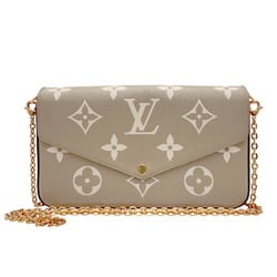LOUIS VUITTON Louis Vuitton Pochette Félicie Monogram Empreinte M82610 M69977 RFID IC Chip Tourtrail Crème Leather Chain Bag Shoulder Ladies