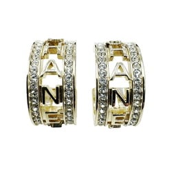 CHANEL Chanel Earrings Coco Mark Hoop B21K Rhinestone Gold Women's