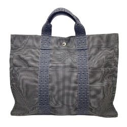 HERMES Hermes Yale Line Tote MM Handbag Bag Gray Canvas Ladies Men's