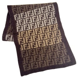 FENDI Zucca pattern FF scarf wool brown beige men's women's
