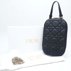 Christian Dior Phone Holder S0872ONMJ_M900 Handbag Cannage Lambskin Black 350756