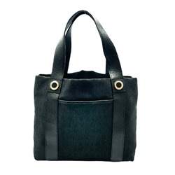 BVLGARI Bvlgari Tote Bag Mania Canvas Leather Black Women's Men's Handbag LAEBEG