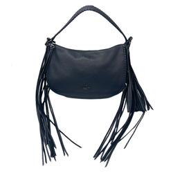 COACH Hobo Bag Shoulder Handbag Leather Navy Ladies