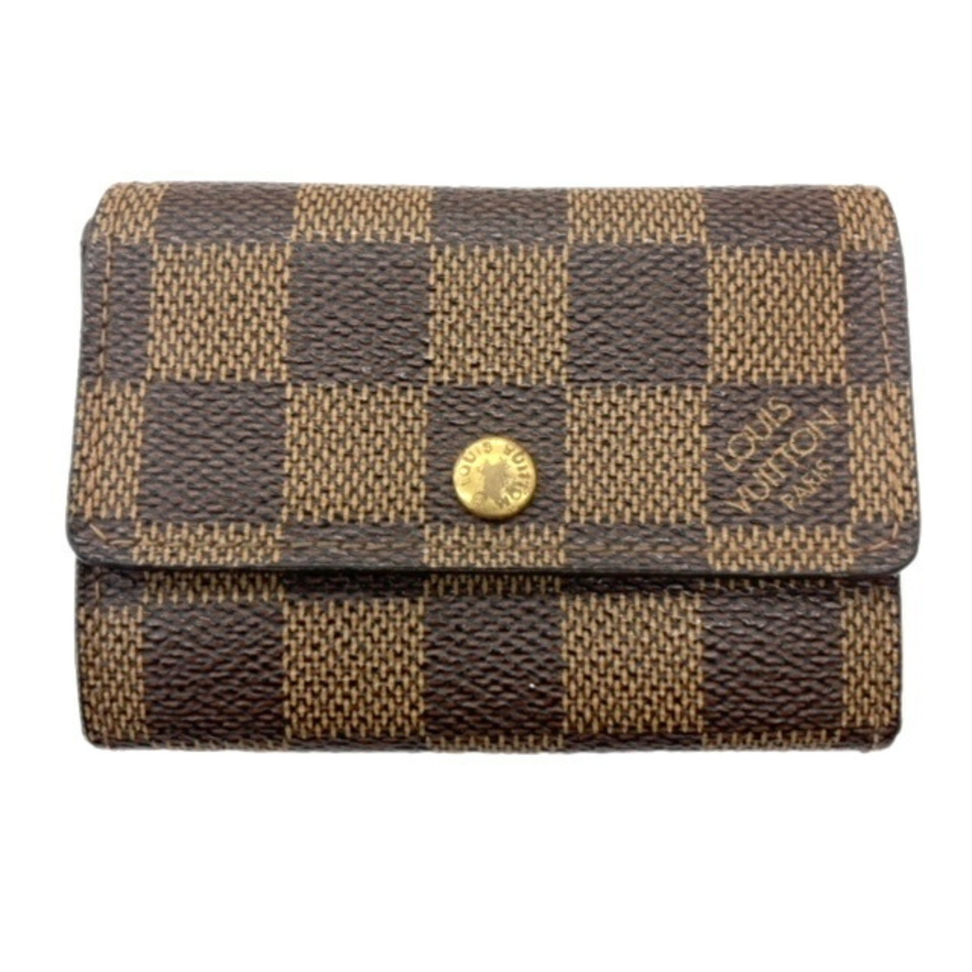 LOUIS VUITTON Portomone Plat Damier N61930 Coin Case Purse Men Women