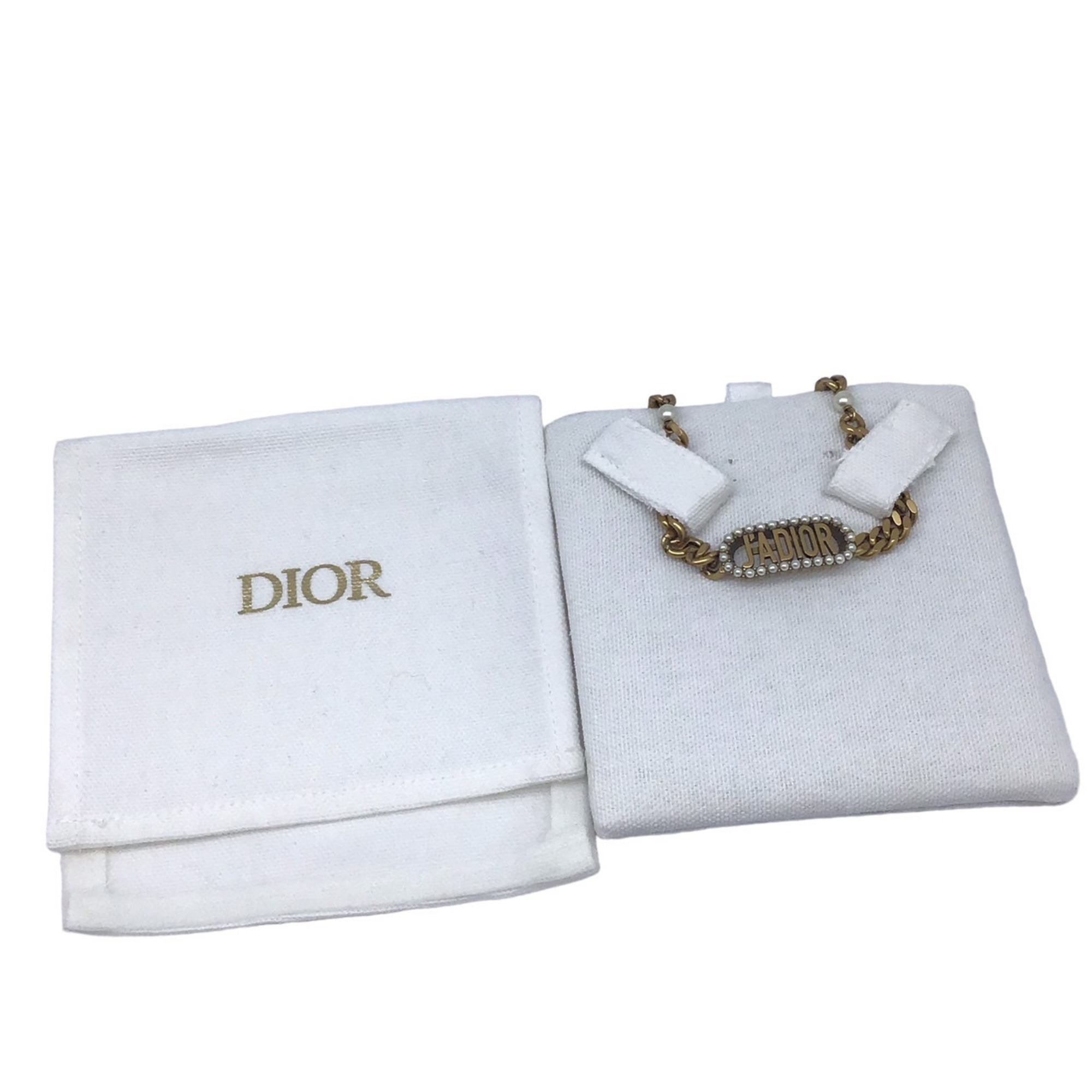 Christian Dior DIOR J'ADIOR Chain Link Choker Necklace Neck Gold GP Plated Collar Women's
