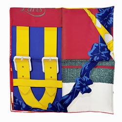 HERMES CARE 90 GRAND MANEGE Large training technique ribbon silk green red navy scarf large ladies