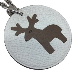 HERMES Animal Motif Reindeer Charm Keychain Leather Accessory Bag Ladies Men's Unisex