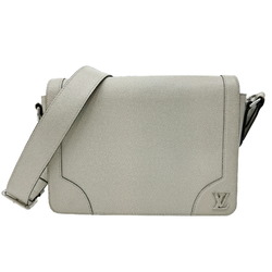 LOUIS VUITTON Louis Vuitton New Flap Shoulder Bag M30813 RFID IC Chip Taiga Gray Men's