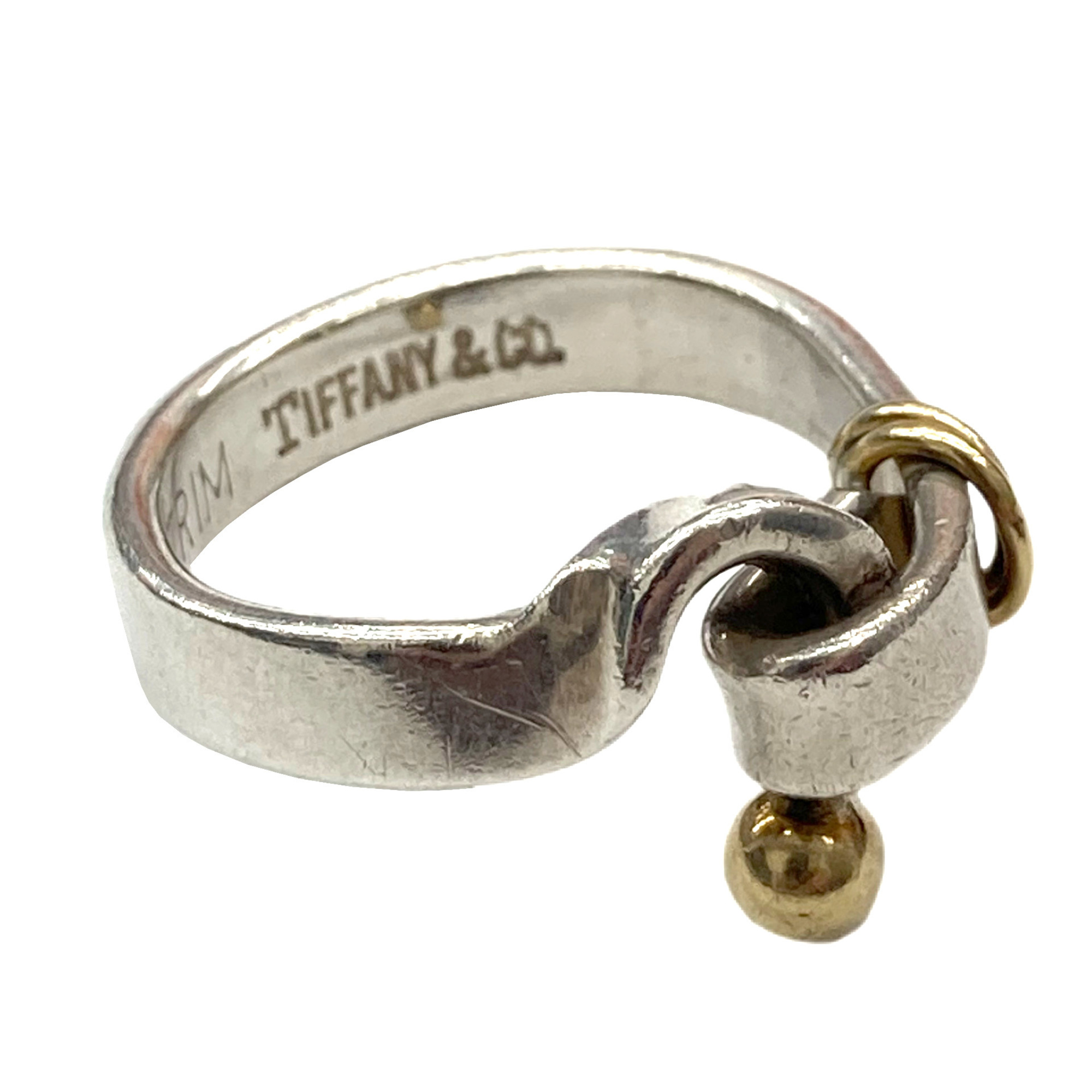 Tiffany & Co. Hook Eye Ring Silver 925 K18 Women's