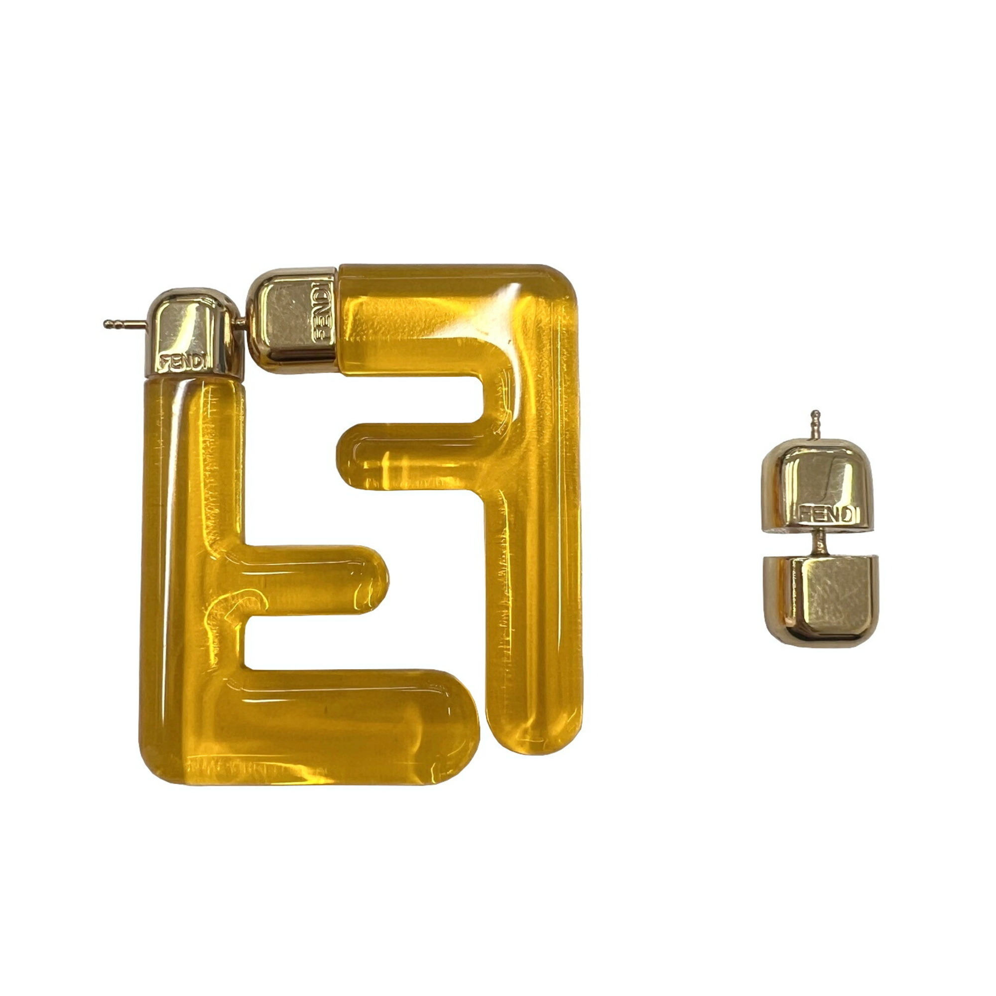 FENDI earrings FF motif gold ladies metal