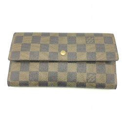 LOUIS VUITTON Damier Porte Tresor International N61215 Internal scratch, initials Louis Vuitton