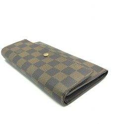 LOUIS VUITTON Damier Porte Tresor International N61215 Internal scratch, initials Louis Vuitton