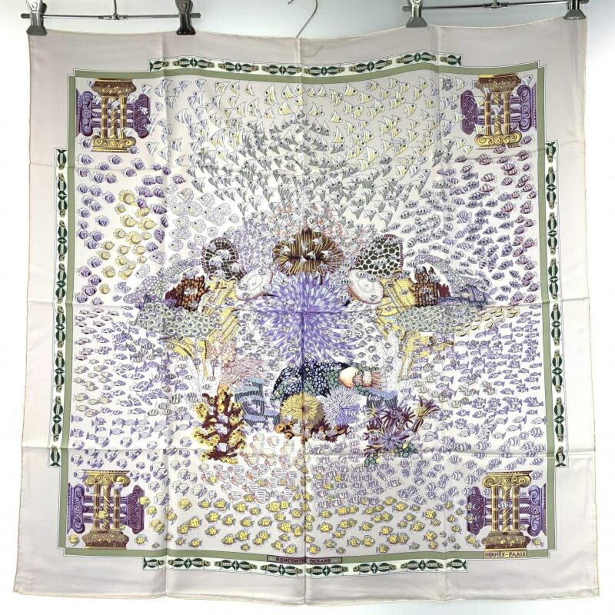 HERMES Scarf Rencontre Oceane Hermes Encounter of the Atlantic Purple