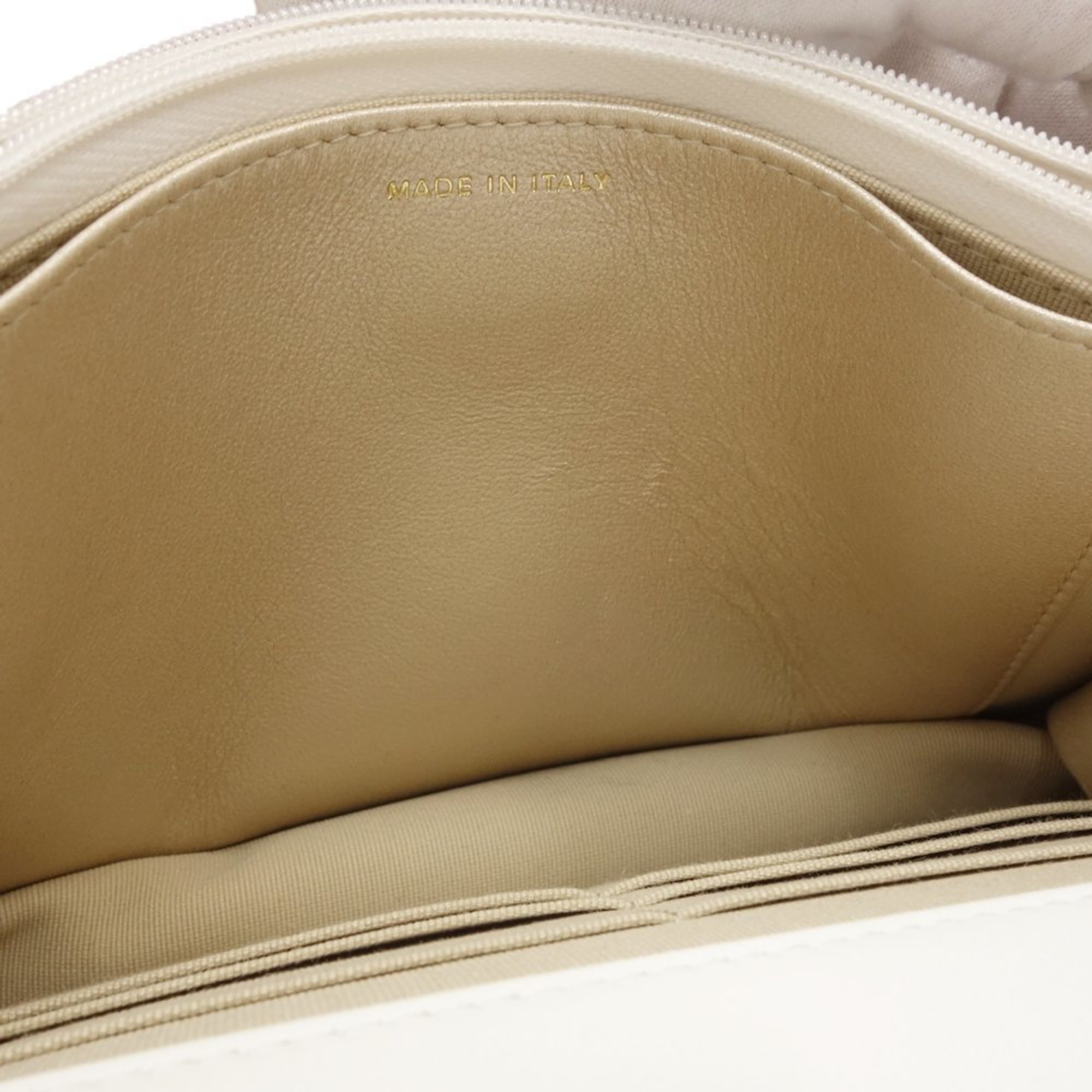 CHANEL Chanel Matelasse Cocomark Crossbody Shoulder Bag Wallet Chain Lambskin White 180220