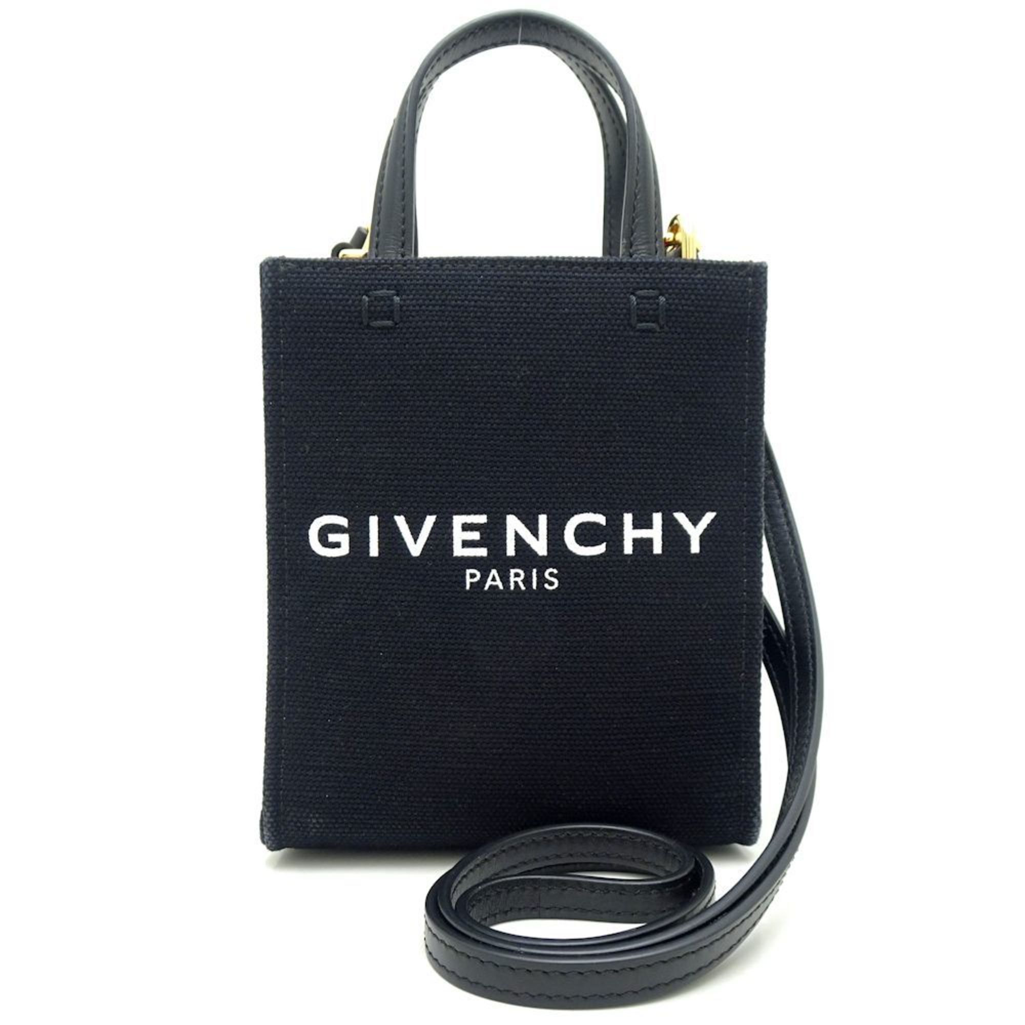 GIVENCHY G Tote Vertical Mini BB50R9B1F1001 Shoulder Bag Canvas x Leather Black 350688