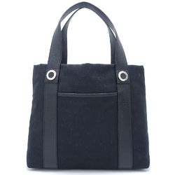 BVLGARI Logomania Handbag Canvas x Leather Black 350942