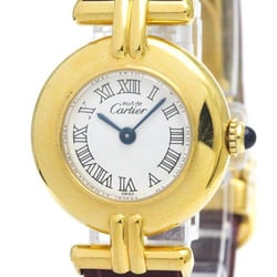 CARTIER Must Colisee Gold Plated Leather Quartz Ladies Watch BF568960
