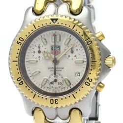 Polished TAG HEUER Sel Chronograph Gold Plated Steel Mens Watch S35.006 BF561032