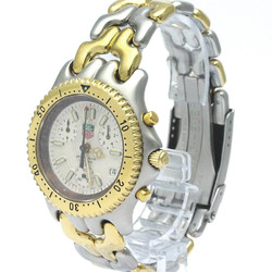 Polished TAG HEUER Sel Chronograph Gold Plated Steel Mens Watch S35.006