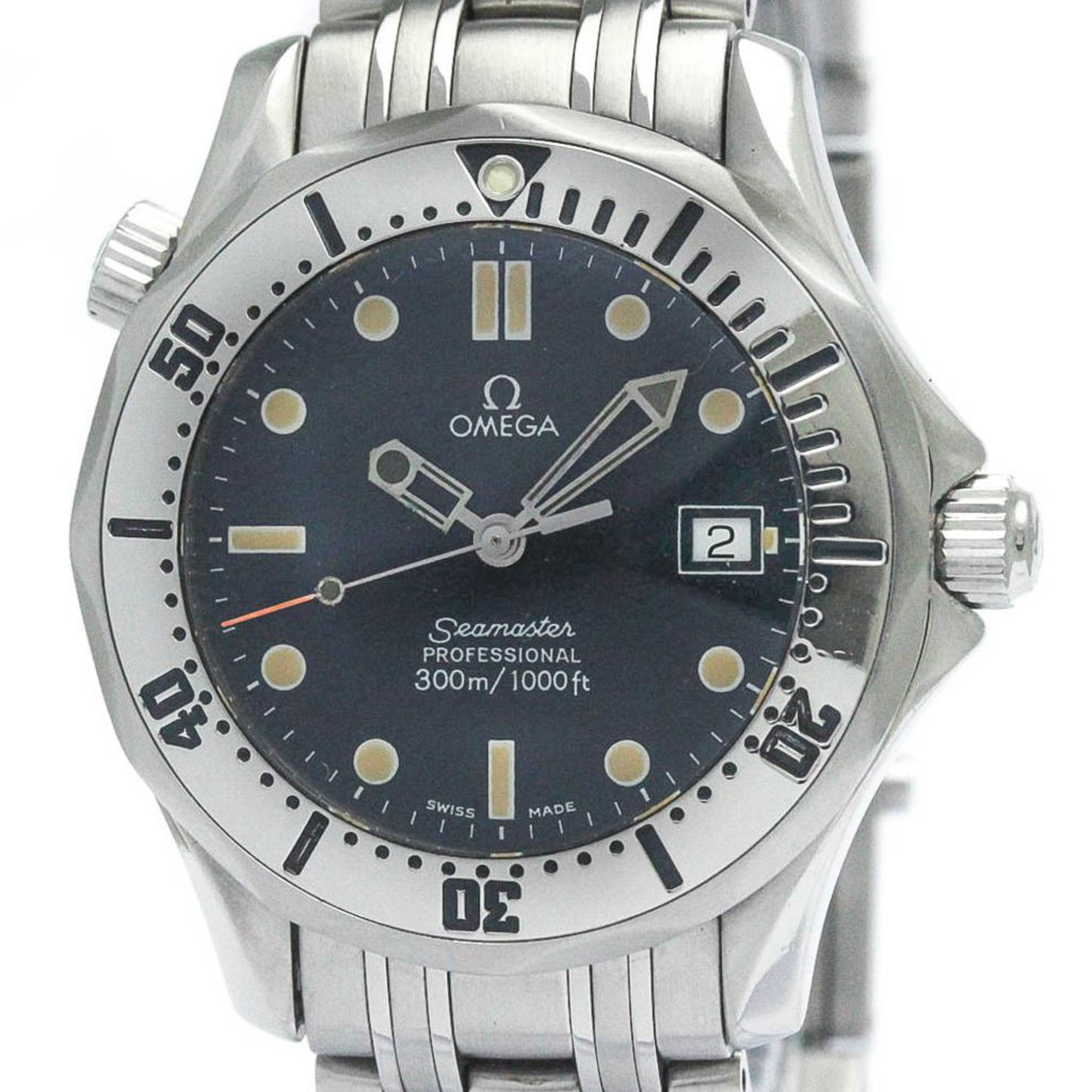 Polished OMEGA Seamaster Professional 300M Steel Mid Size Watch