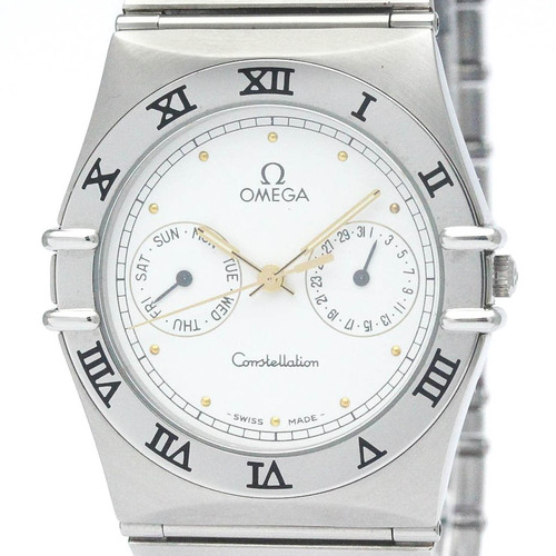 Polished OMEGA Constellation Day Date Steel Quartz Mens Watch 151 20.20 BF568518