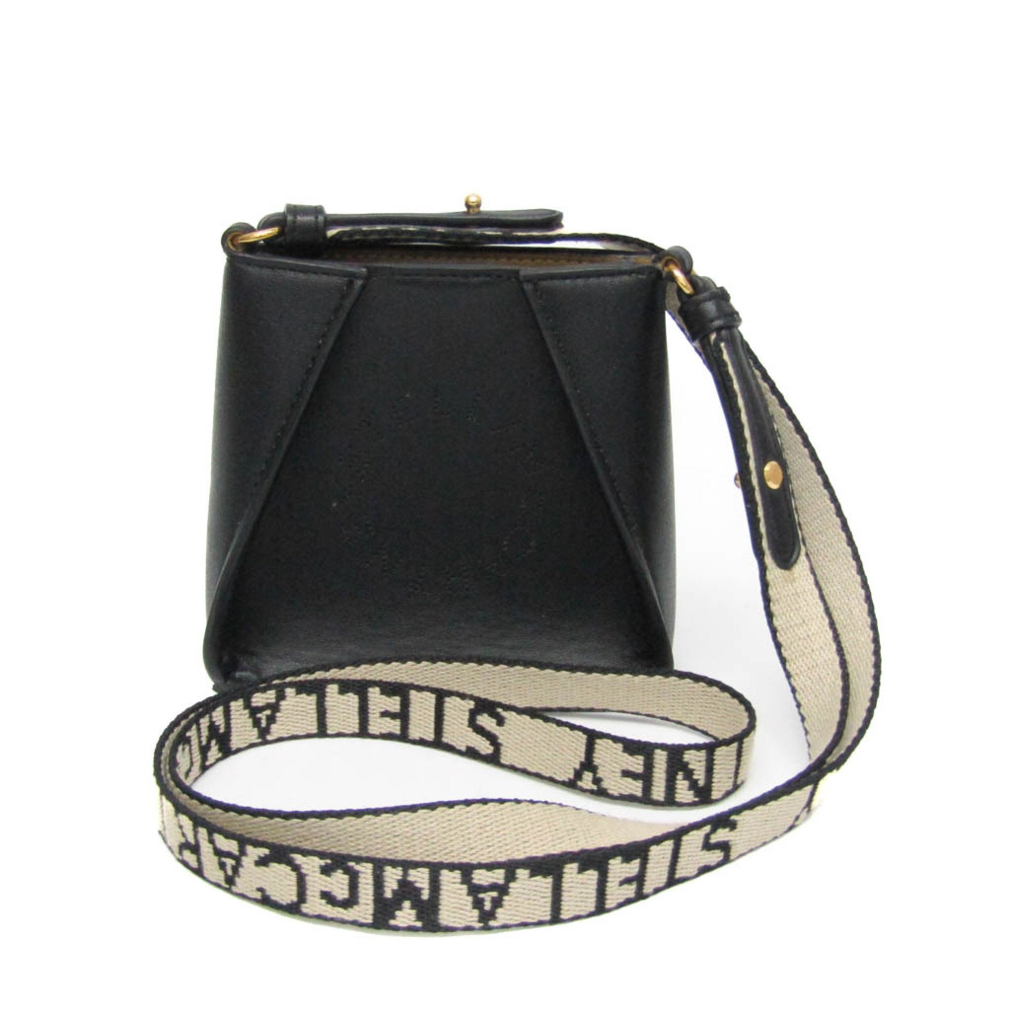 Stella McCartney Mini Stella Logo 700159 W8542 Women's Polyester,Elastane Shoulder Bag Black