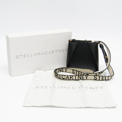 Stella McCartney Mini Stella Logo 700159 W8542 Women's Polyester,Elastane Shoulder Bag Black
