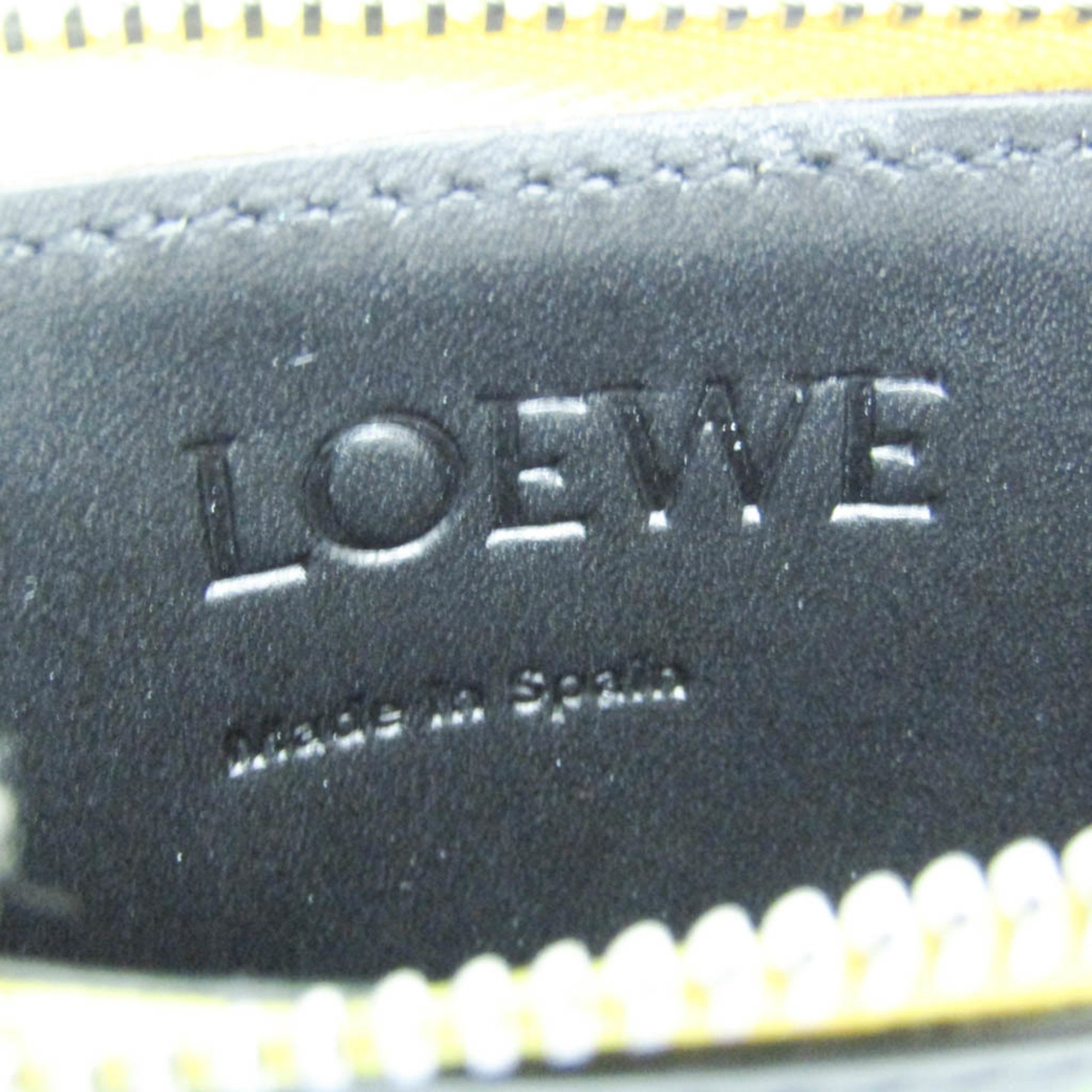 Loewe Anagram Card Case 109.11.K07 Women's Leather Coin Purse/coin Case Black,Multi-color