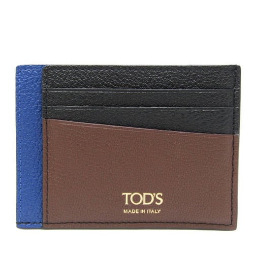 Tod's Credit XAUMORE72L0S4K6O02 Leather Card Case Black,Brown,Royal Blue