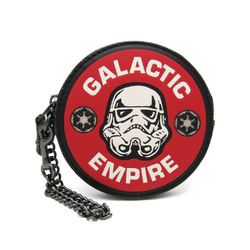 Coach Star Wars X Collaboration Galactic Empire Round F88492 Men,Women Leather Coin Purse/coin Case Black,Red Color