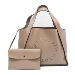 Stella McCartney 513860 W8542 Women's Faux Leather Tote Bag Beige,Pink Beige