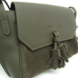 Longchamp SAC PORTE TRAVERS 2066 861 292 Women's Leather,Suede Shoulder Bag Khaki